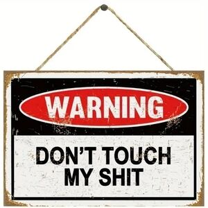 Vintage‎ Sign Funny Warning Sign Wooden Home Decoration 5.3Inchx7.87Inch